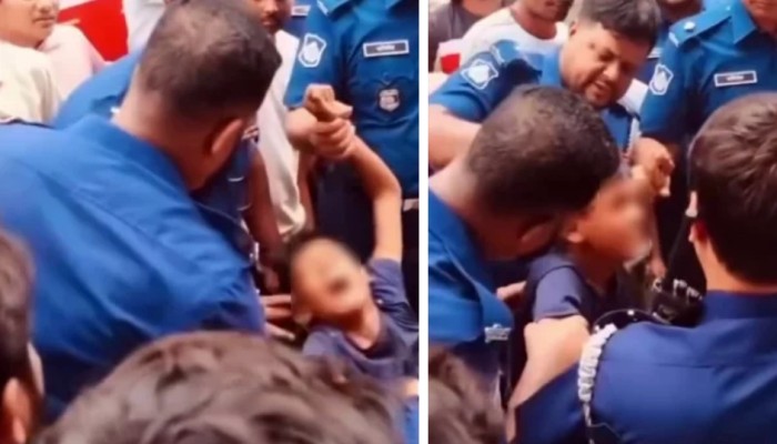 ​শিশুর ওপর পুলিশের ‘বল প্রয়োগের’ ভিডিও ভাইরাল