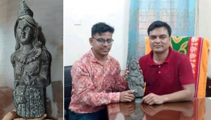 ​ময়লার মাঝে মিলল কষ্টি পাথরের মূর্তি!
