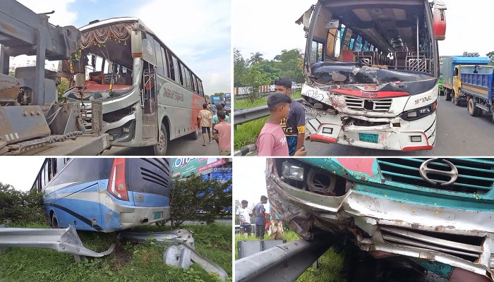 ​ঢাকা-ভাঙ্গা এক্সপ্রেসওয়েতে ভয়াবহ বাস দুর্ঘটনা, আহত ২৫