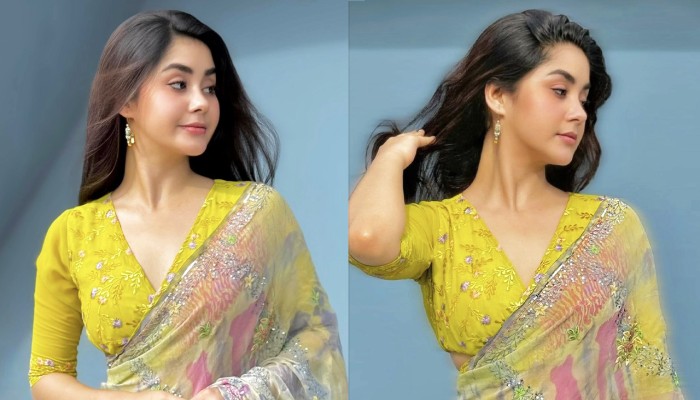 ​এবার শাড়িতে রাঙিয়ে দিলেন রোজা