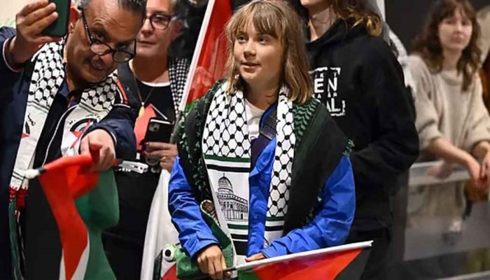 গ্রেটা থুনবার্গকে ইসরায়েলি পতাকায় চুমু খেতে বাধ্য করার অভিযোগ