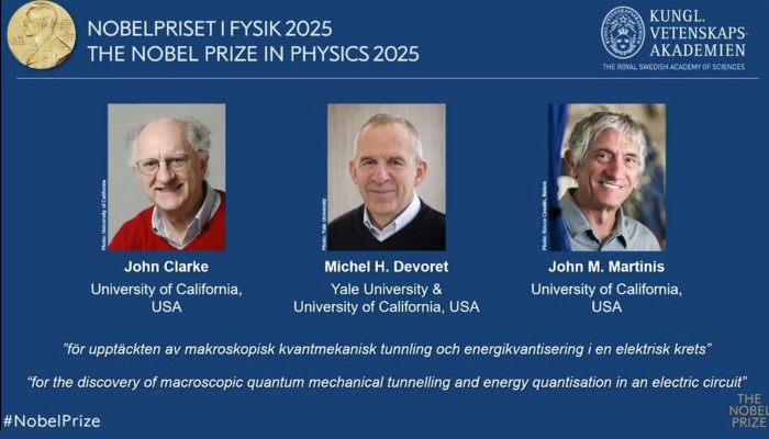 ​পদার্থে নোবেল পেলেন যুক্তরাষ্ট্রের তিন বিজ্ঞানী