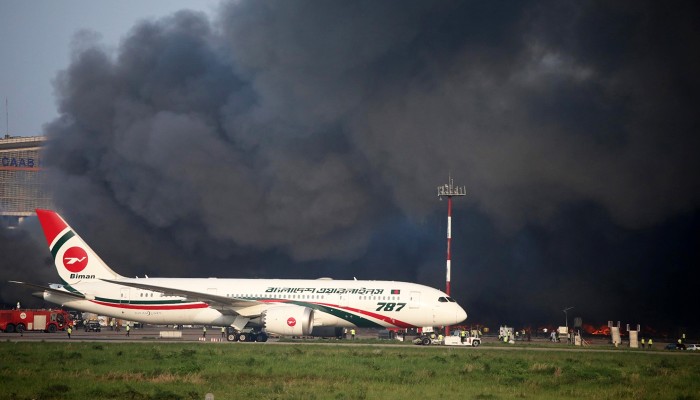 শাহজালাল বিমানবন্দরে আগুনের সূত্রপাত যেখান থেকে