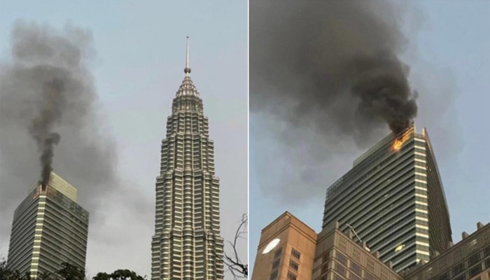 কুয়ালালামপুরে ​আইকনিক পেট্রোনাস টাওয়ার থ্রিতে আগুন
