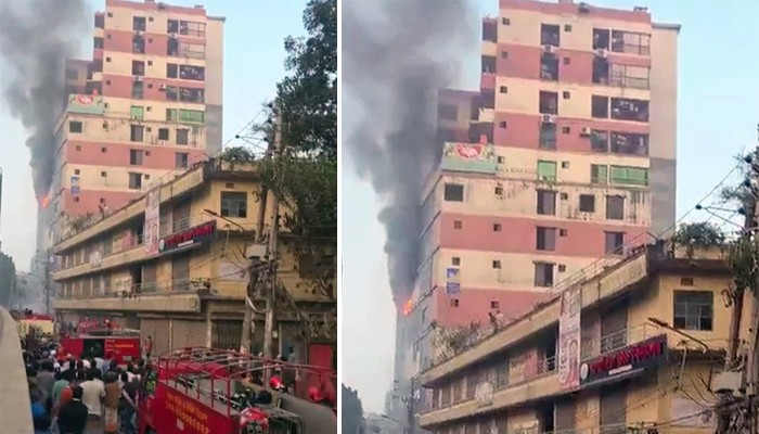 ​পুরান ঢাকার আরমানিটোলায় ১৪ তলা ভবনে আগুন