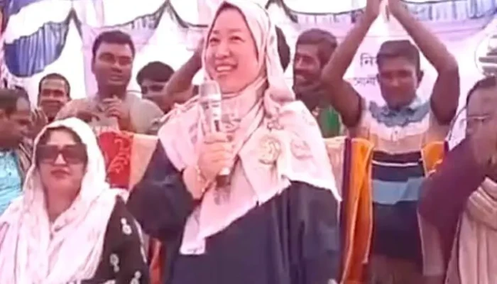 ​ভাঙা বাংলায় ভোট চেয়ে প্রশংসায় ভাসছেন বিএনপি প্রার্থীর চীনা স্ত্রী