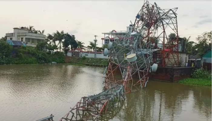 ব্রাহ্মণবাড়িয়ায় কালবৈশাখীর তান্ডব:  ভাঙলো মোবাইল টাওয়ার