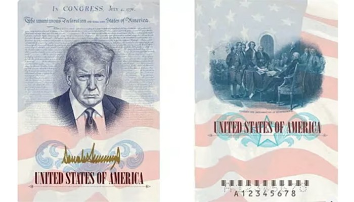 মার্কিন পাসপোর্টে নিজের ছবি বসাচ্ছেন ট্রাম্প