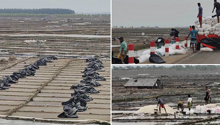 ​কালবৈশাখীতে লবণের মাঠ তছনছ, বিপাকে ৫০ হাজার চাষি