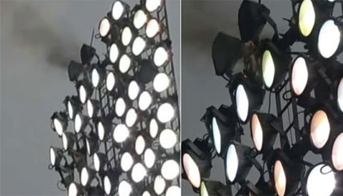 ​মিরপুর স্টেডিয়ামে ফ্লাডলাইটে আগুন