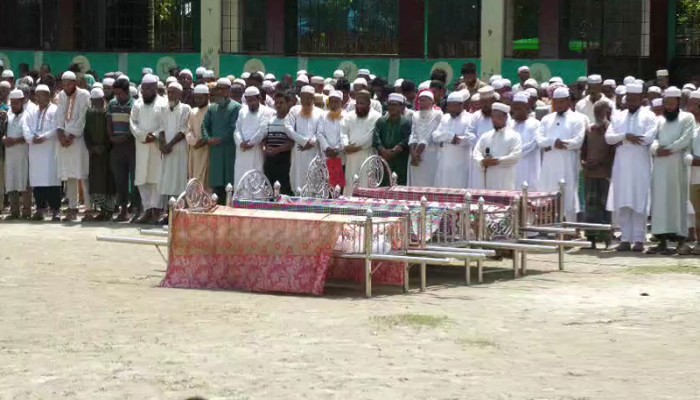 গ্যাস লাইনের লিকেজ থেকে বিস্ফোরণে নিহত পাঁচজনের দাফন সম্পন্ন