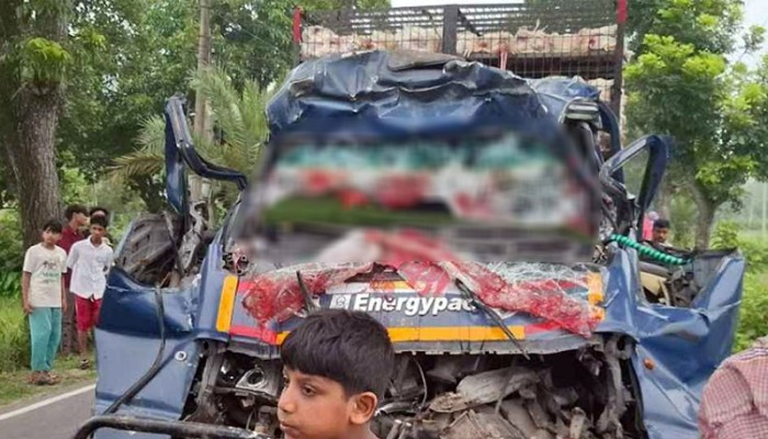 দাঁড়িয়ে থাকা ট্রাকে পিকআপ ভ্যানের ধাক্কায় নিহত ৪