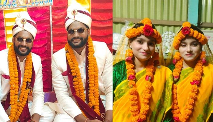 ভূঞাপুরে ​যমজ দুই বোনের সাথে যমজ দুই ভাইয়ের বিয়ে