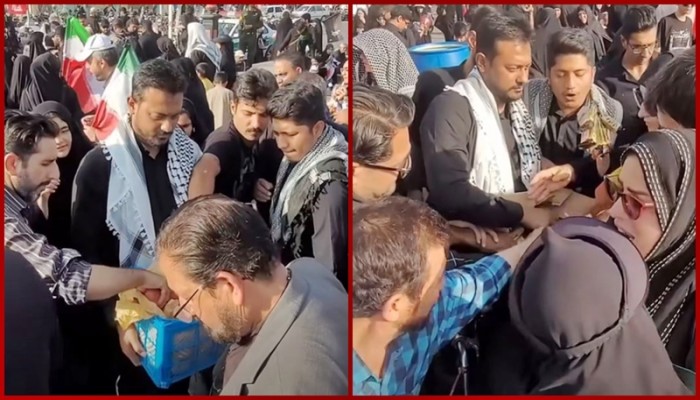 ইরানের সড়কে খাবার বিতরণ করছেন নাসীরুদ্দীন পাটওয়ারী