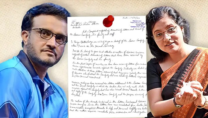 ​সৌরভ গাঙ্গুলী ও স্ত্রীকে হত্যার হুমকি, তদন্তে কলকাতা পুলিশ