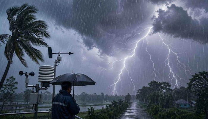 ​পাঁচ অঞ্চলে ৬০ কিলোমিটার বেগে ঝোড়ো হাওয়াসহ বজ্রবৃষ্টির পূর্বাভাস