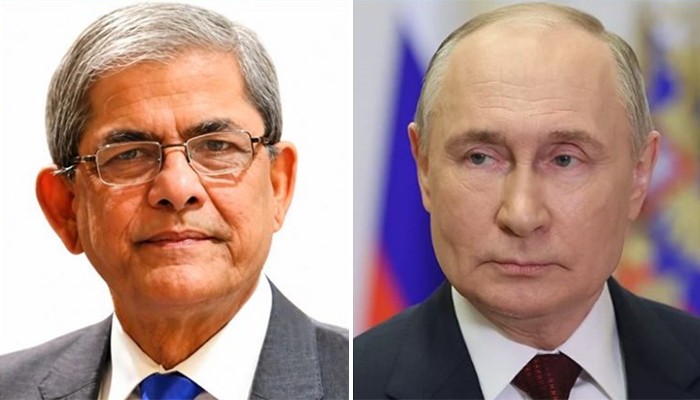 রাষ্ট্রপতি মির্জা ফখরুলকে অভিনন্দন জানালেন রাশিয়ার প্রেসিডেন্ট পুতিন