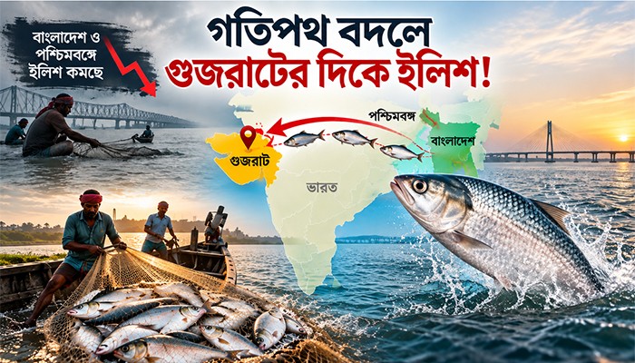 গতিপথ বদলে গুজরাটের দিকে ইলিশ!