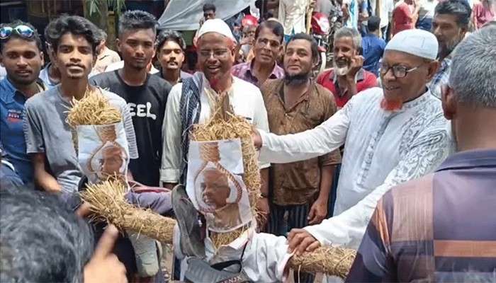 ​এমপি গাজী নজরুলের নির্বাচনী এলাকায় বিক্ষোভ, কুশপুত্তলিকা দাহ